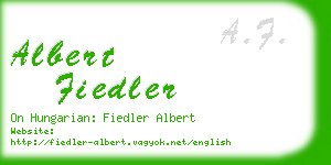 albert fiedler business card